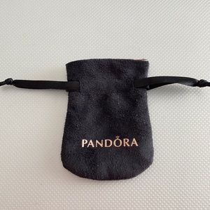 Black Suede Pandora Jewelry Bag for storing rings, charms, bracelets